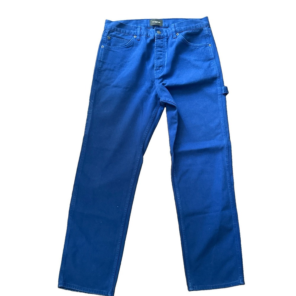 The Kooples Men's Blue Heavy Denim Carpenter Work Pants Size 32x30 $295